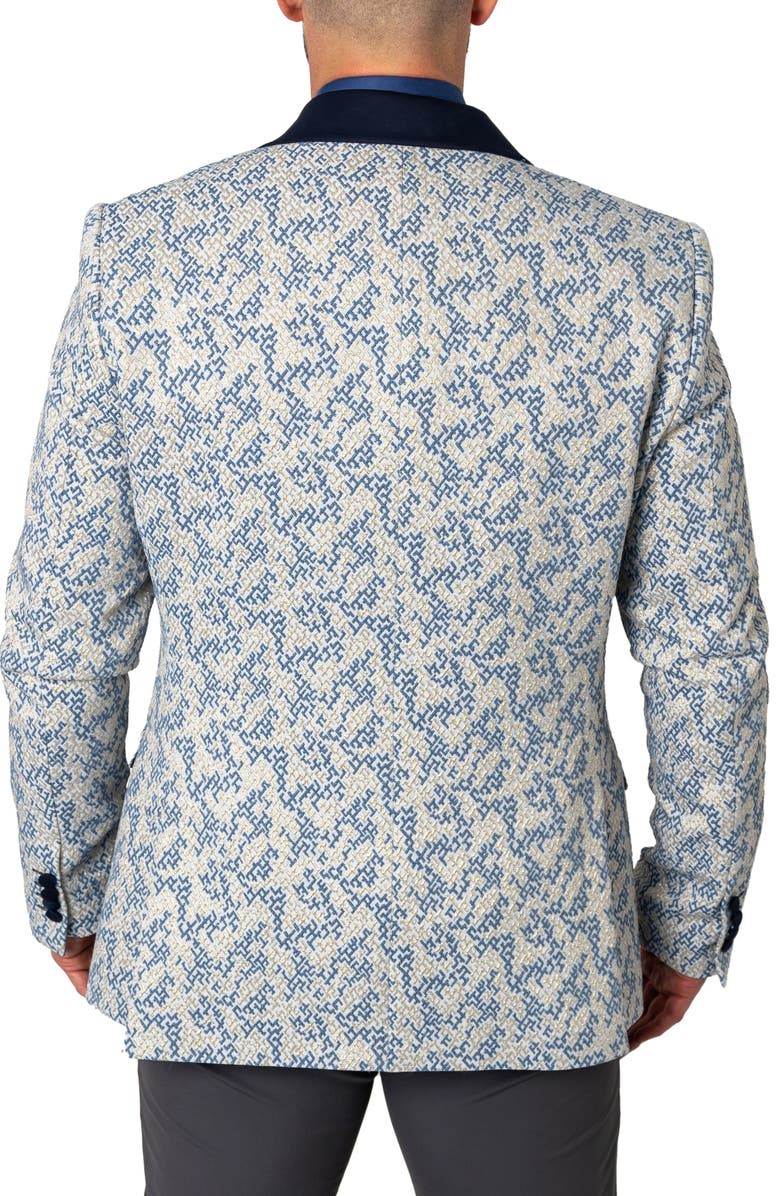 Maceoo Goldfoil White Shawl Collar Dinner Jacket, Alternate, color, White