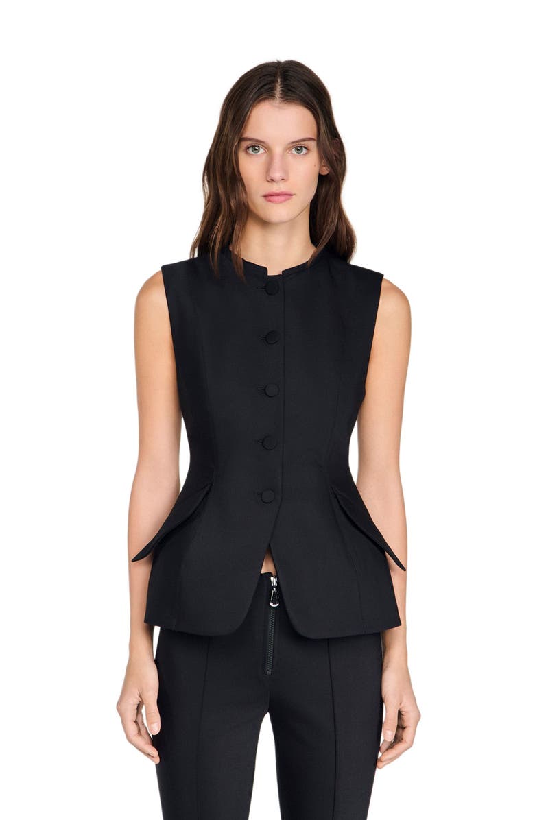 SANDRO Peplum jacket, Main, color, Black