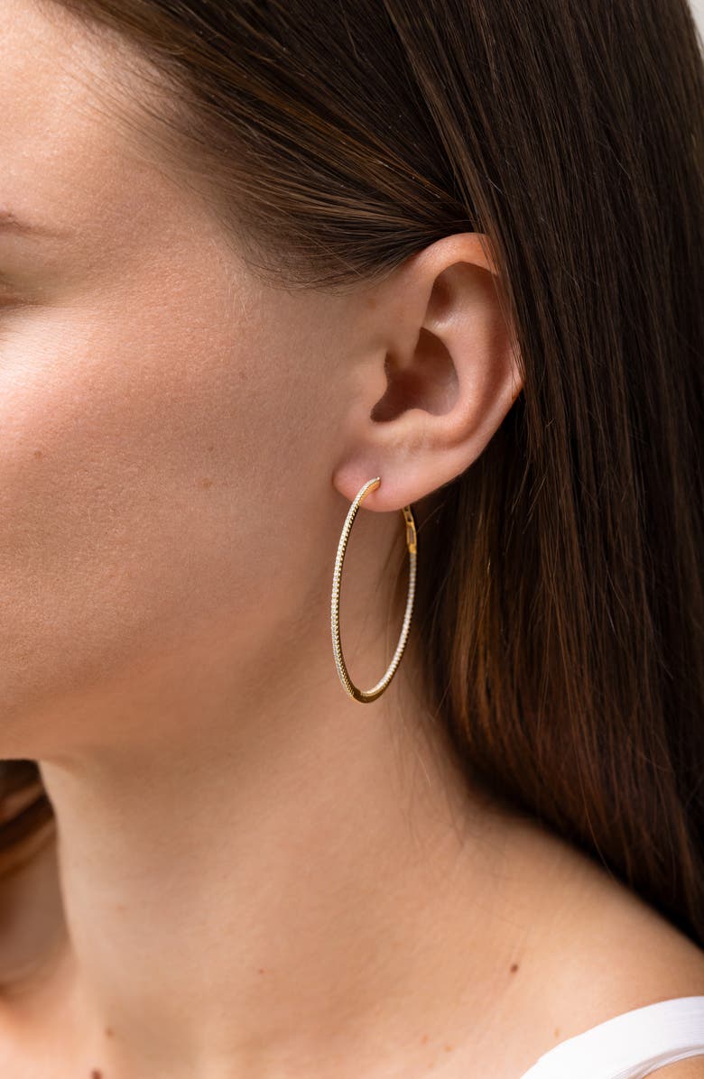 Bony Levy 18K Gold & Diamond Hoop Earrings, Alternate, color, 18K Yellow Gold