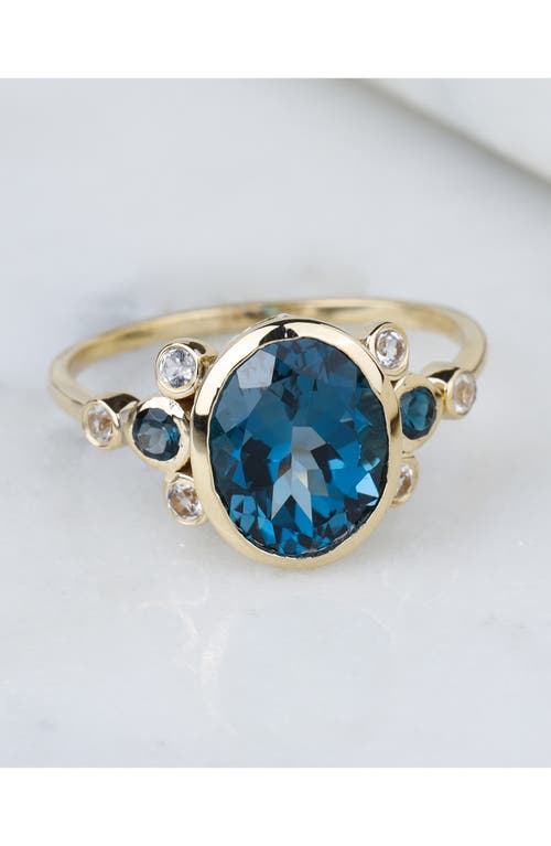 Ys Gems London Blue Topaz Ring In Blue