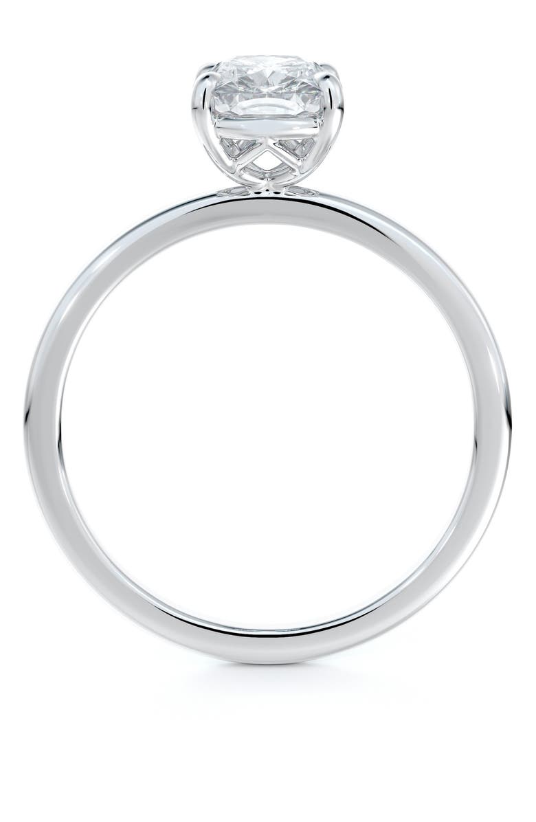 De Beers Forevermark Delicate Icon<sup>™</sup> Setting Cushion Diamond Engagement Ring, Alternate, color,