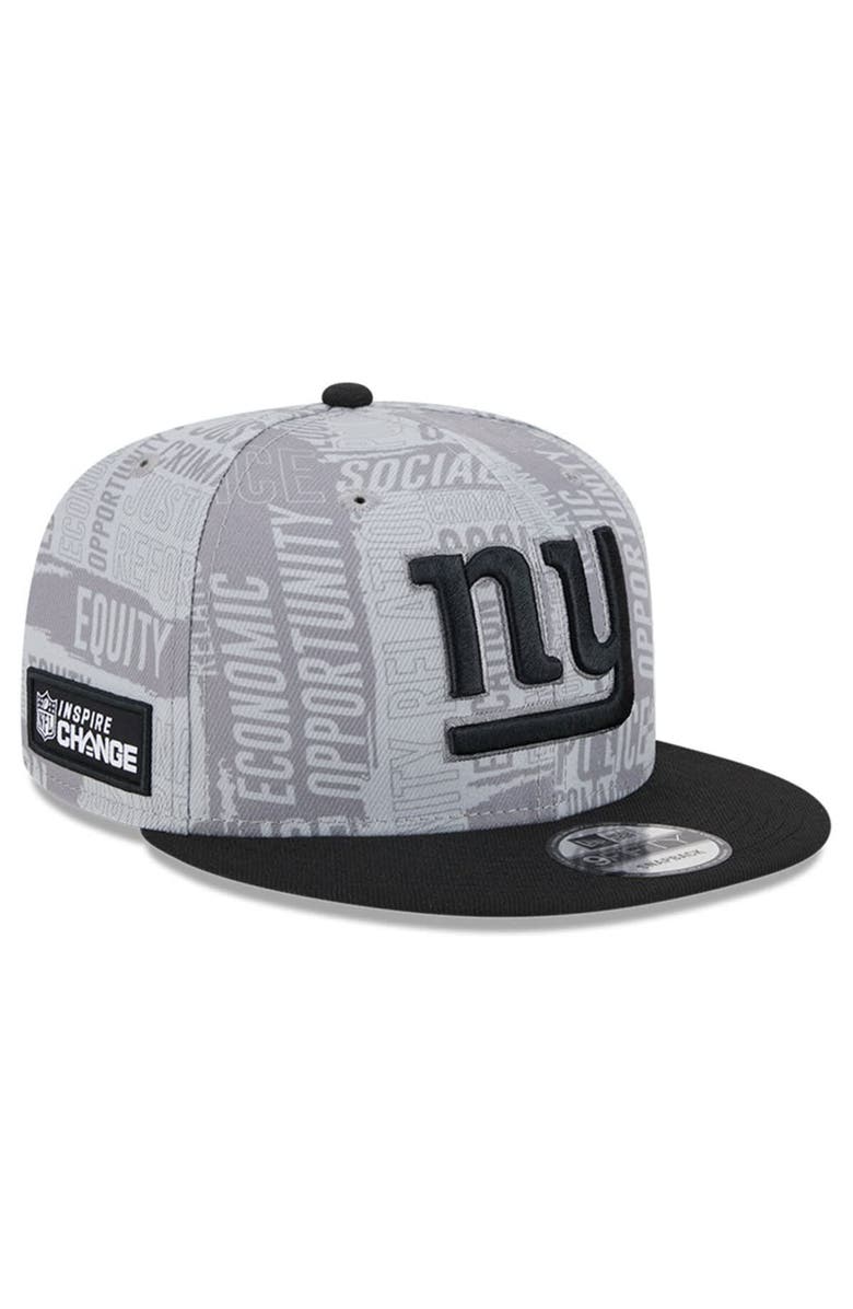 New Era Men's New Era Gray/Black New York Giants 2023 Inspire Change 9FIFTY Snapback Hat, Main, color,