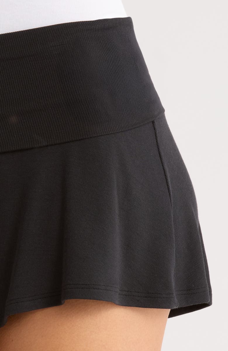 Lunya Rib Foldover Waist Pajama Shorts, Alternate, color, Immersed Black