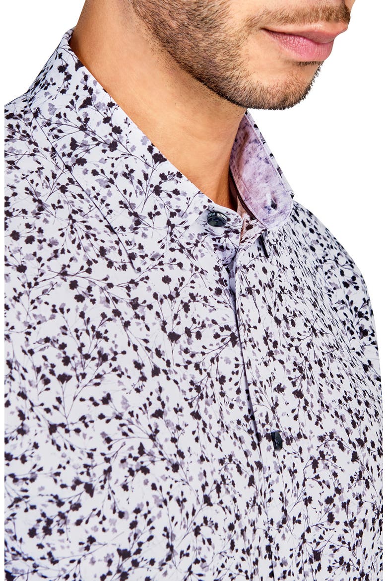 Mini Floral Recycled 4-Way Stretch Performance Long Sleeve Shirt, Alternate, color, WHITE