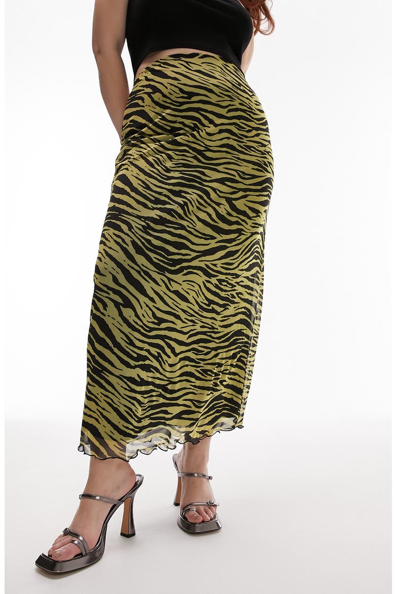 Zebra Print Skirt, Main, color, BLACK