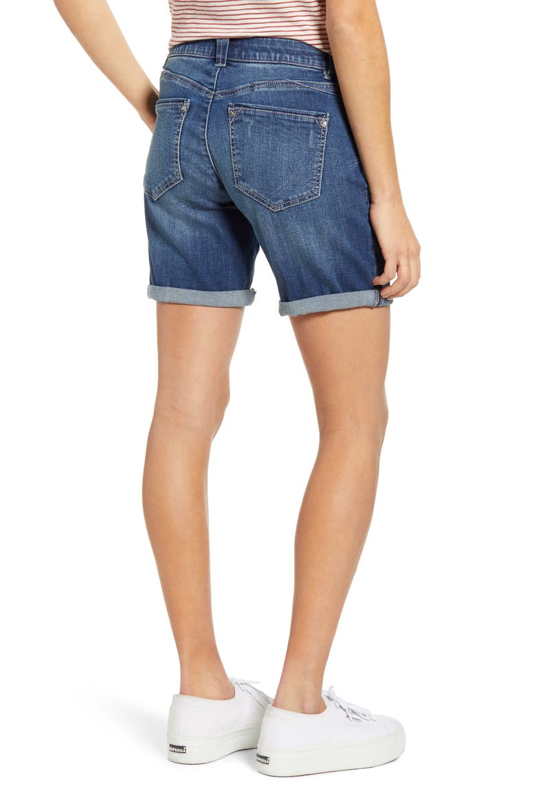 'Ab'Solution Denim Shorts, Alternate, color, BLUE