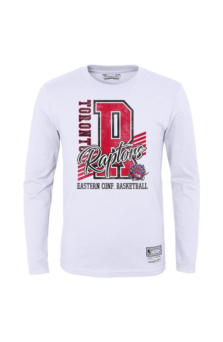 Mitchell & Ness Youth Mitchell & Ness White Toronto Raptors Hardwood Classics Make The Cut Long Sleeve T-Shirt, Main, color, White