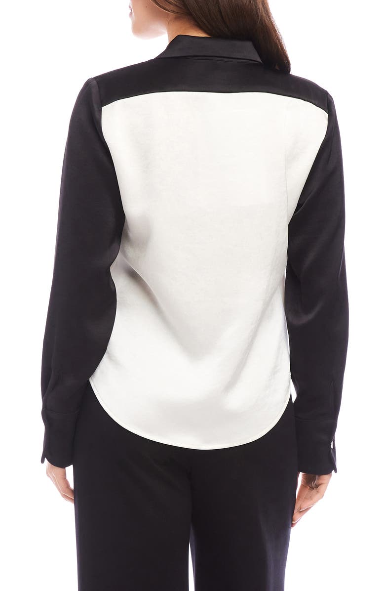 Karen Kane Colorblock Button-Up Shirt, Alternate, color, 