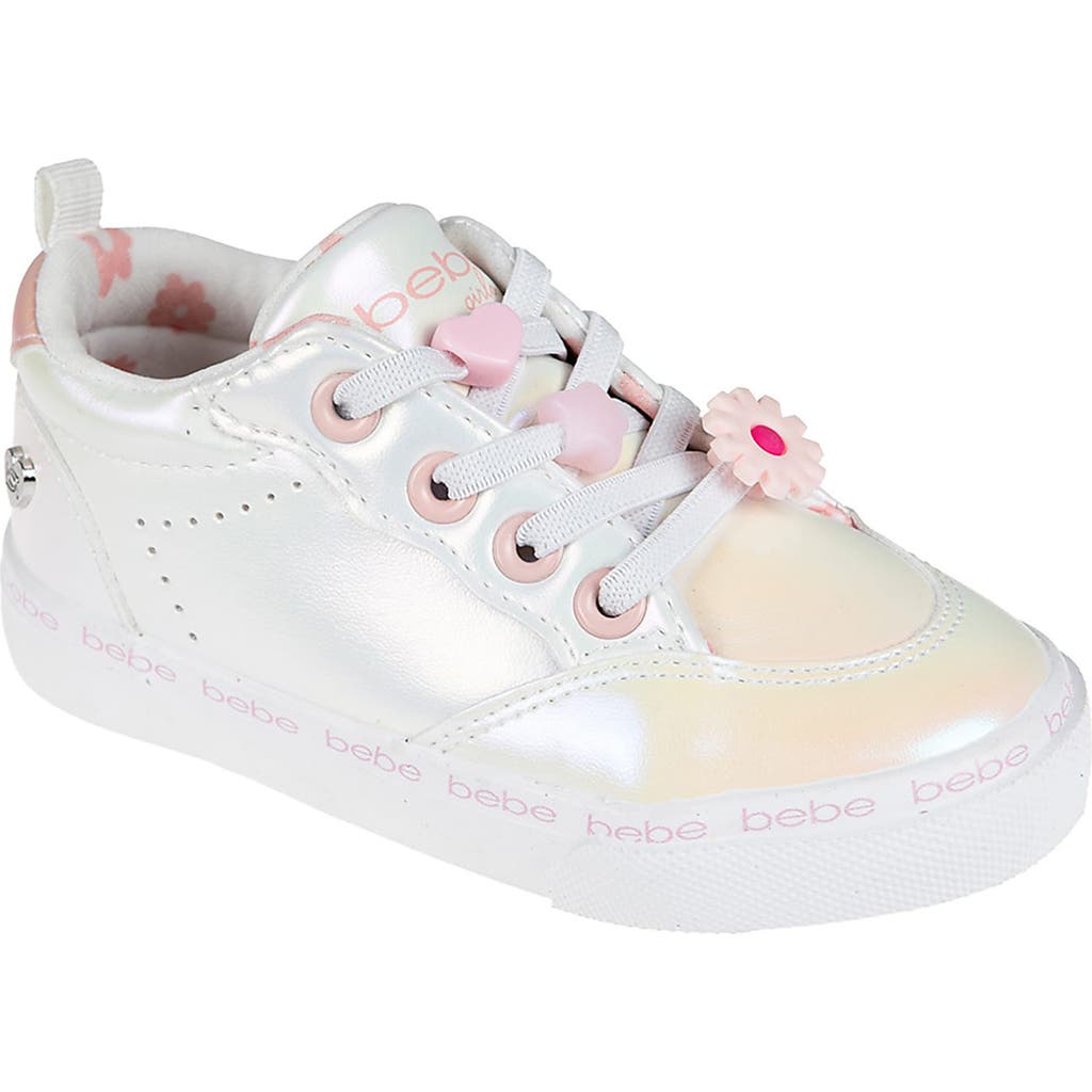Bebe Kids' Heart Shimmer Sneaker In White