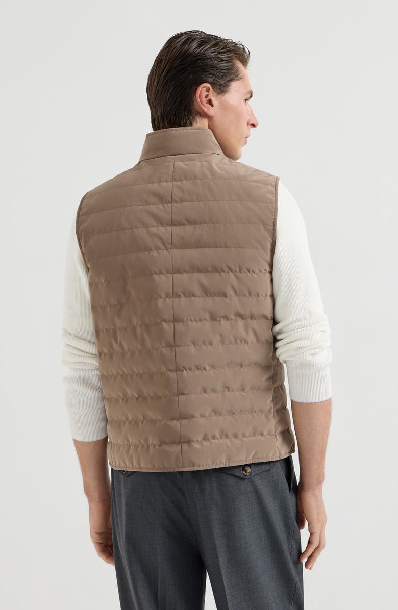 Brunello Cucinelli Nylon down vest, Alternate, color, Hazelnut