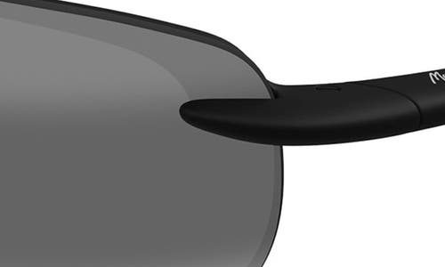 Maui Jim Hookipa 64mm Polarized Rectangle Sunglasses In Black