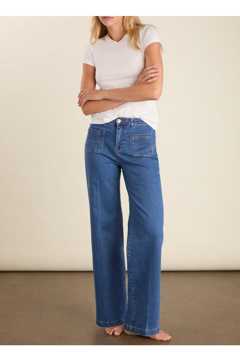 Robyn Denim Straight-Leg Stretch Jeans, Alternate, color, Washed Indigo