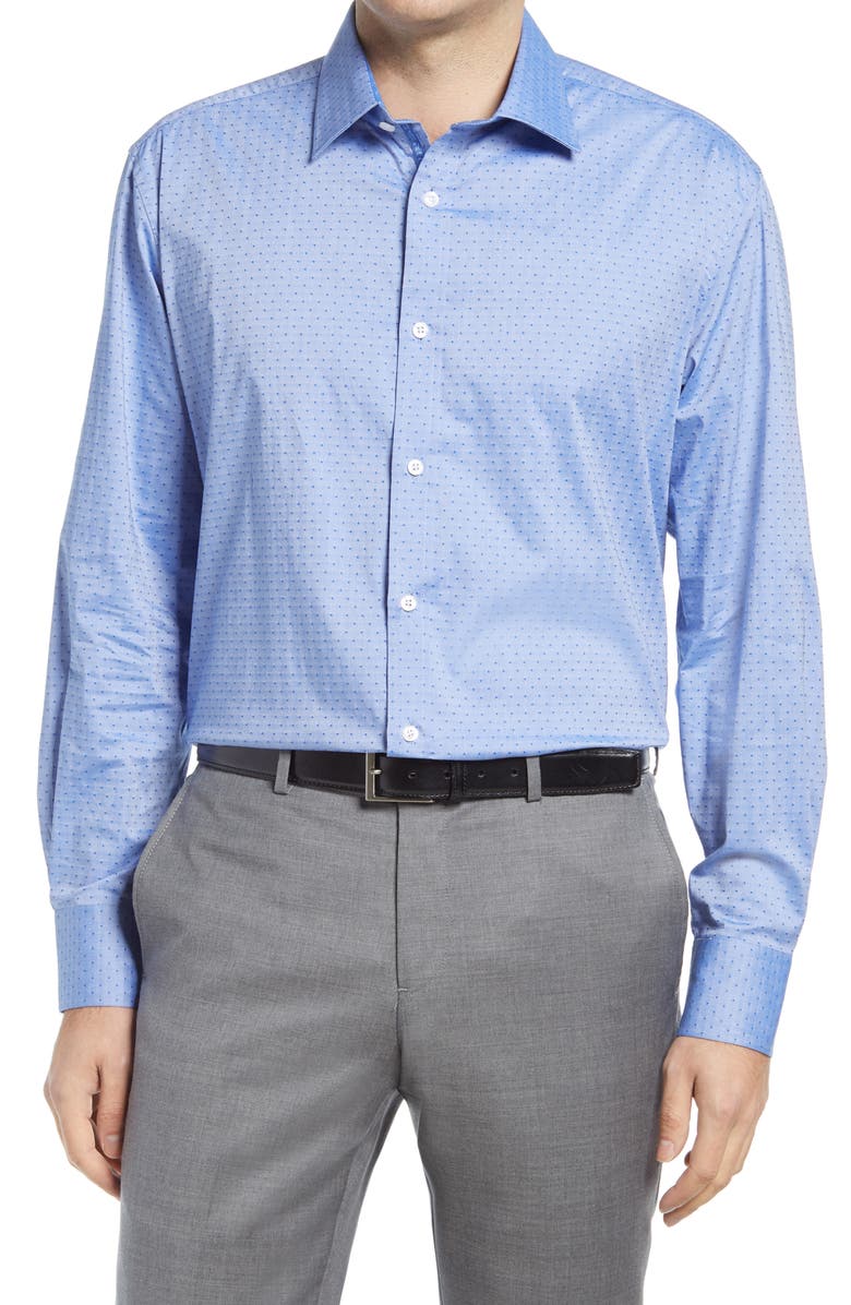 English Laundry Trim Fit Dot Dress Shirt, Main, color, 