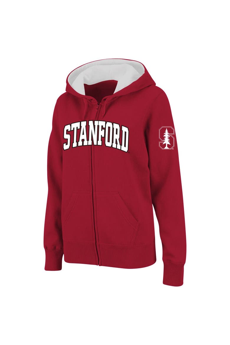 Women's Stadium Athletic Cardinal Stanford Cardinal Arched Name Full-Zip Hoodie, Main, color, Cardinal
