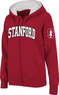 COLOSSEUM Women's Stadium Athletic Cardinal Stanford Cardinal Arched Name Full-Zip Hoodie