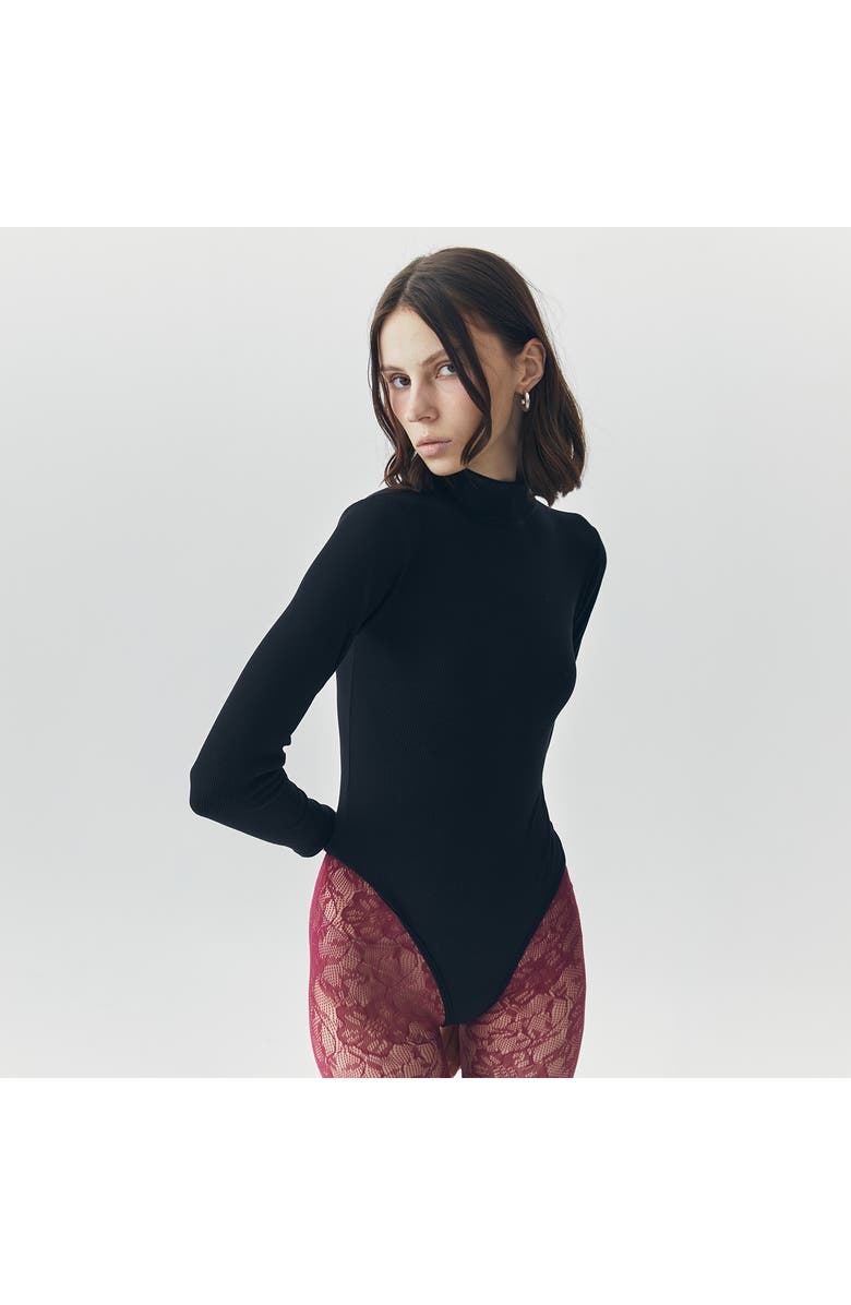 ATS Bree Highneck Bodysuit, Alternate, color, Black