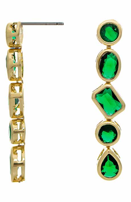 RIVKA FRIEDMAN Mixed Cut Linear Drop Earrings