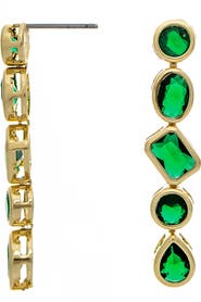 RIVKA FRIEDMAN Mixed Cut Linear Drop Earrings