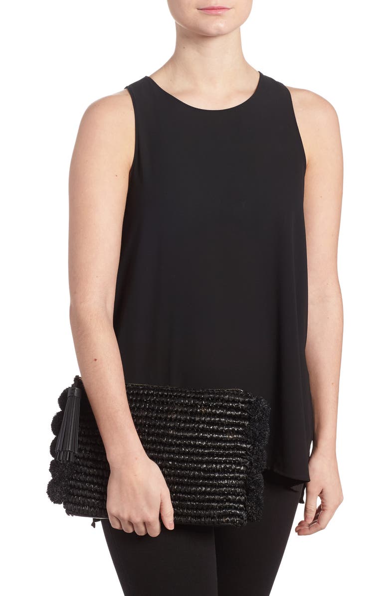 Loeffler Randall Straw Tassel Pouch, Alternate, color,