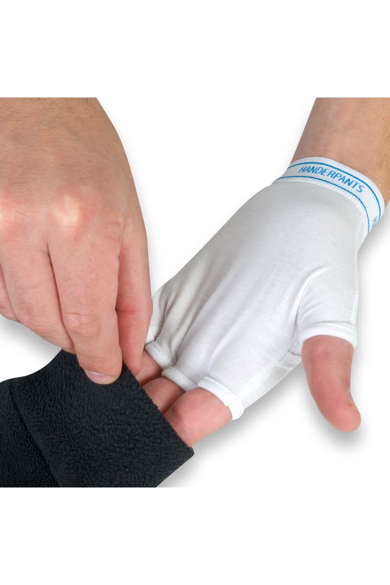 White Fingerless Cotton Gloves, Alternate, color, Multicolored