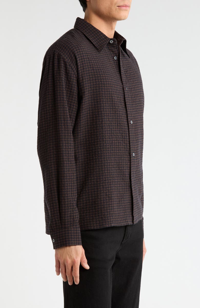 FRAME Check Cotton & Wool Button-Up Shirt, Alternate, color, Navy Check