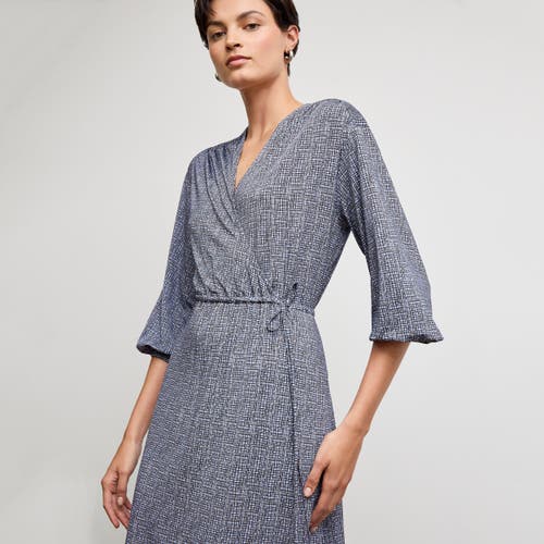 Shop M.m.lafleur Hope Wrap Dress In Blueprint Sketch
