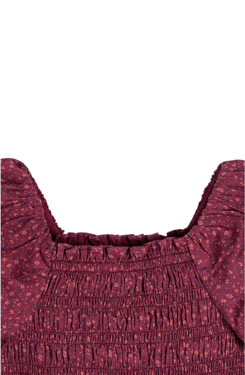 Hope & Henry Girls' Organic Smocked Bubble Sleeve Dress, Toddler, Alternate, color, 