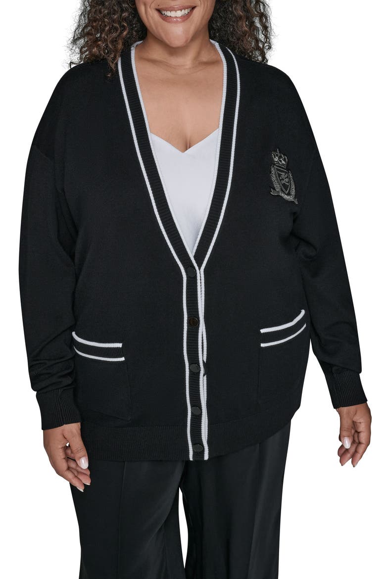 Varsity Cardgian, Main, color, BLACK/ SOFT WHITE