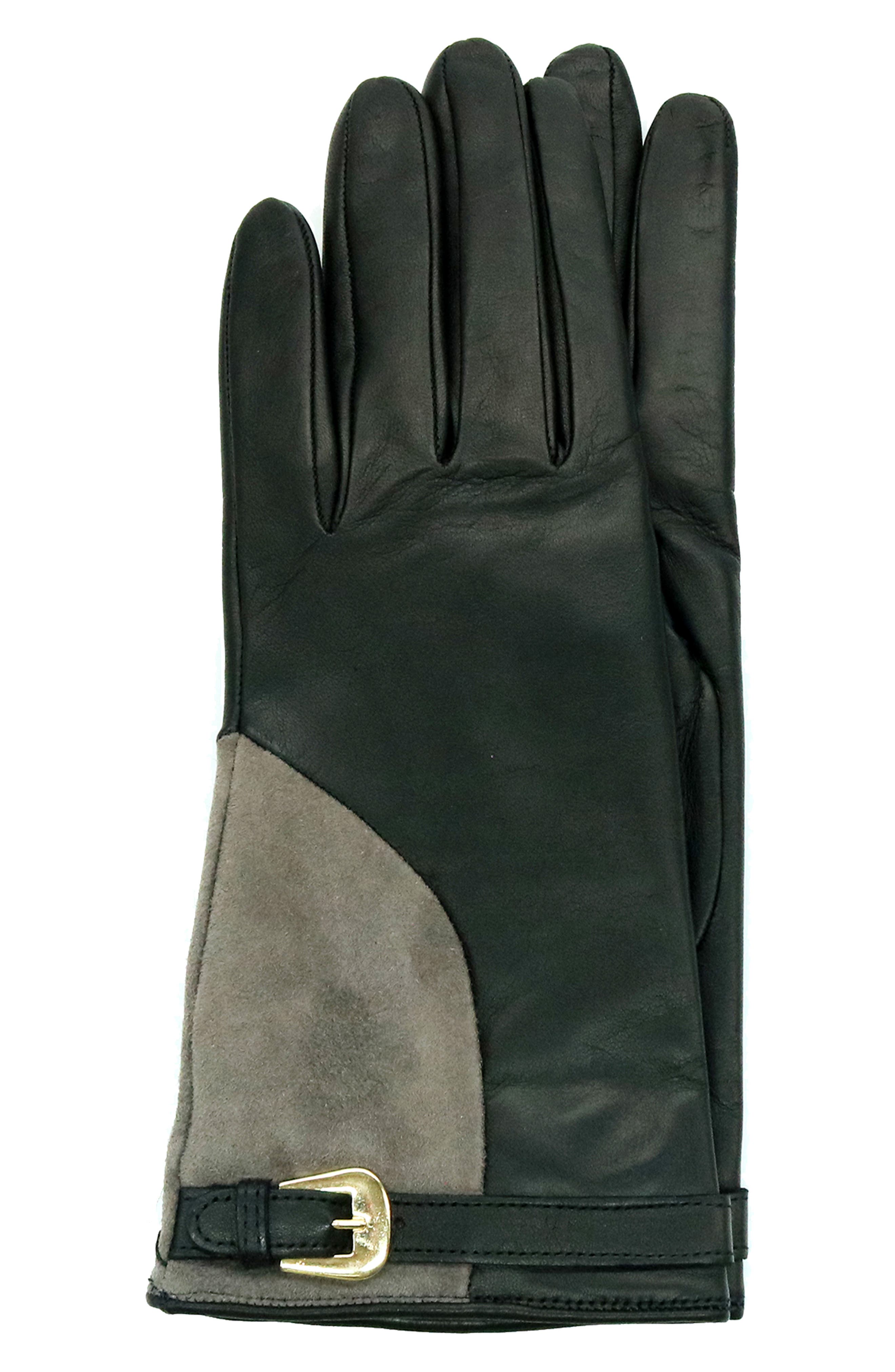 Portolano Belted Colorblock Leather Gloves