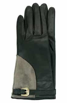 Portolano Belted Colorblock Leather Gloves
