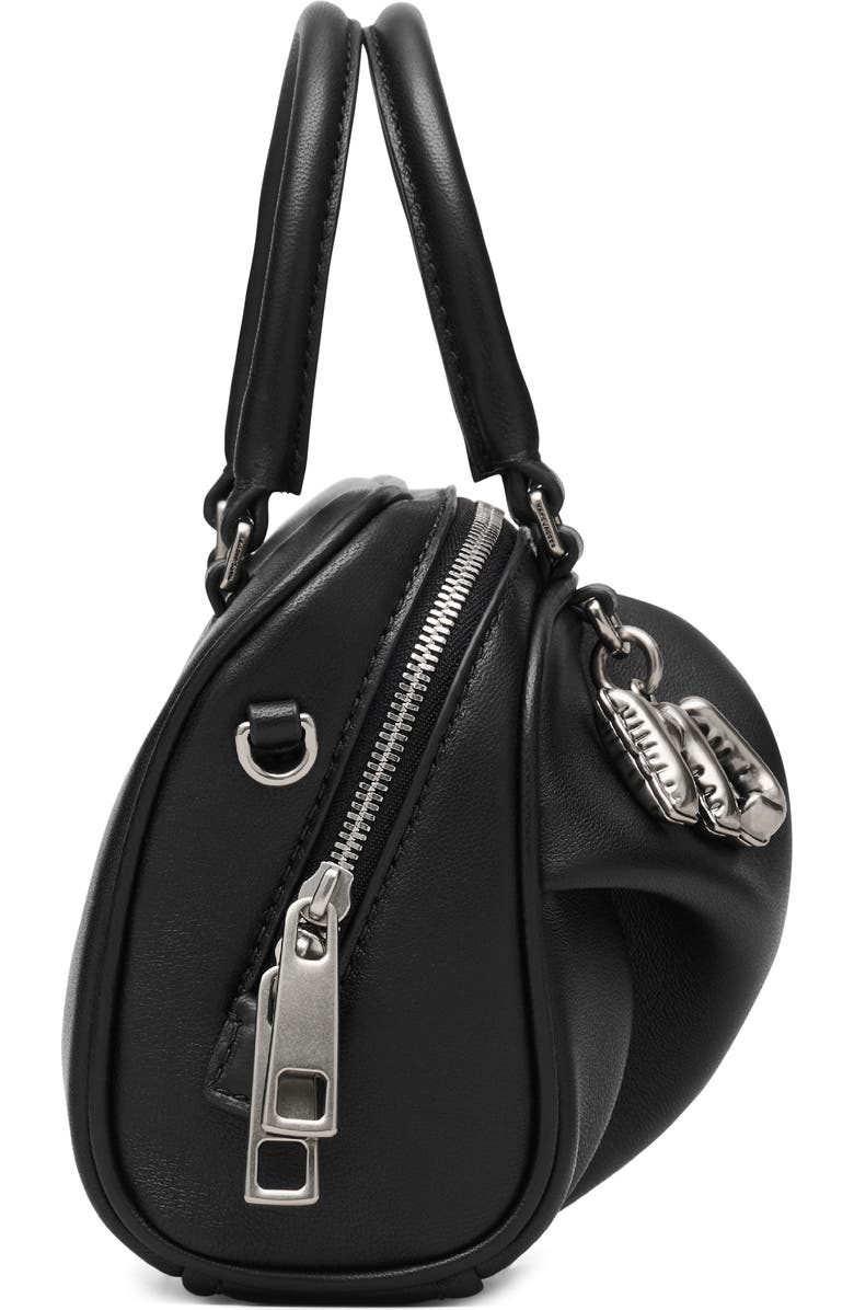 Marc Jacobs The Micro Bauletto Leather Top Handle Bag, Alternate, color, Black