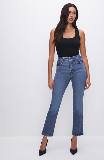 Good American グッドアメリカン ソフトテック ハイウエスト Good American Good Legs Soft-Tech High Waist Ankle Straight