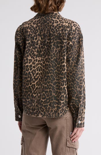 Leopard Print Denim Utility Shacket