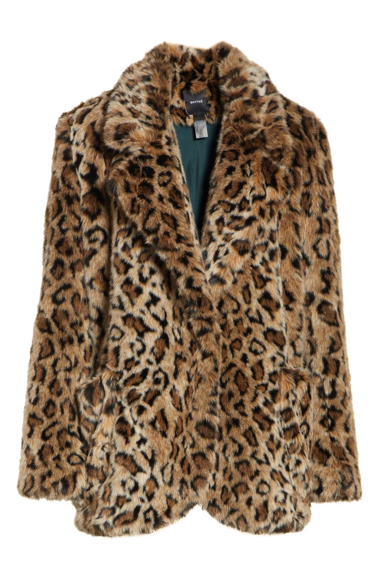 Smythe Leopard Print Faux Fur Coat, Alternate, color,