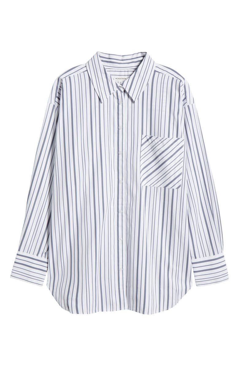 Nordstrom Stripe Cotton Poplin Button-Up Shirt, Alternate, color,