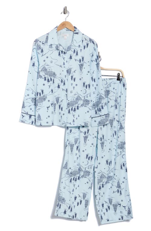 Nordstrom Rack Dreamy Tree Print Flannel Long Sleeve Pajamas In White