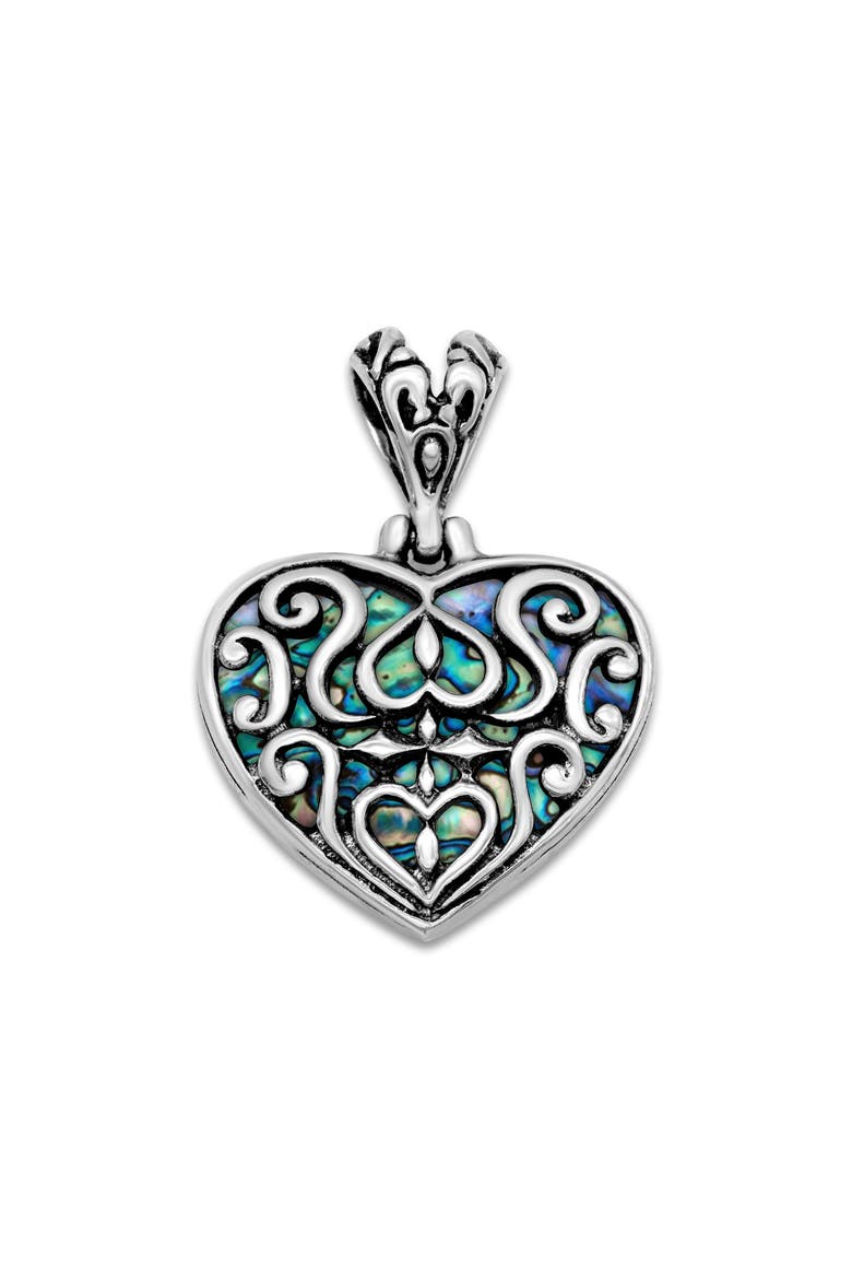 Abalone Heart Pendant, Main, color, BLUE/ GREEN