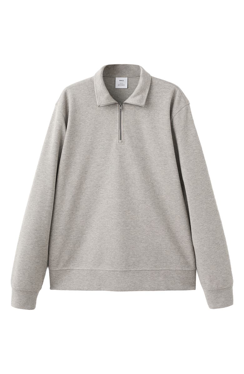 MANGO Regular Fit Quarter Zip Pullover, Alternate, color, Greige