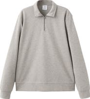 MANGO Regular Fit Quarter Zip Pullover