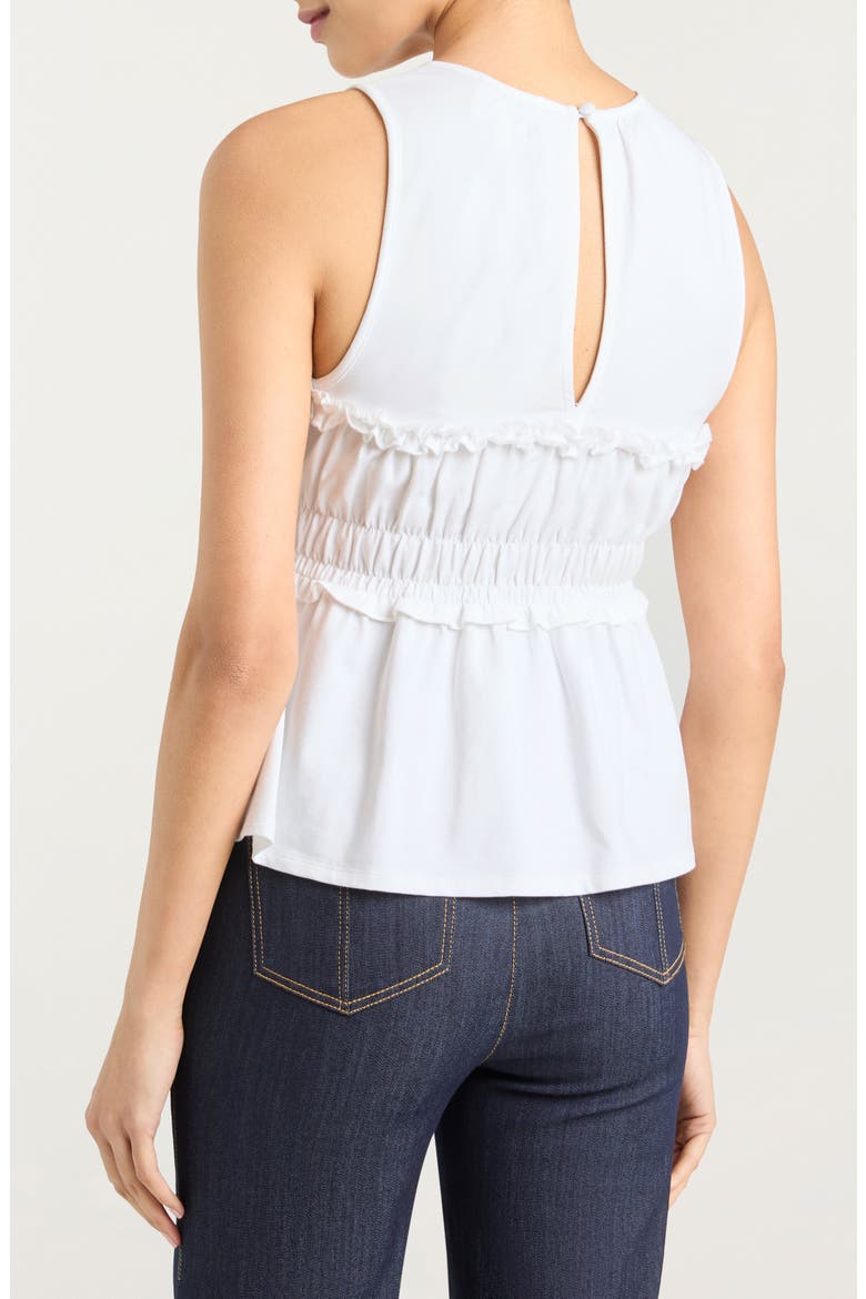 Pania Smocked Ruffle Sleeveless Top, Alternate, color, WHITE