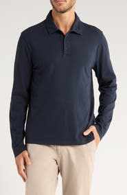Vince Cotton Long Sleeve Polo