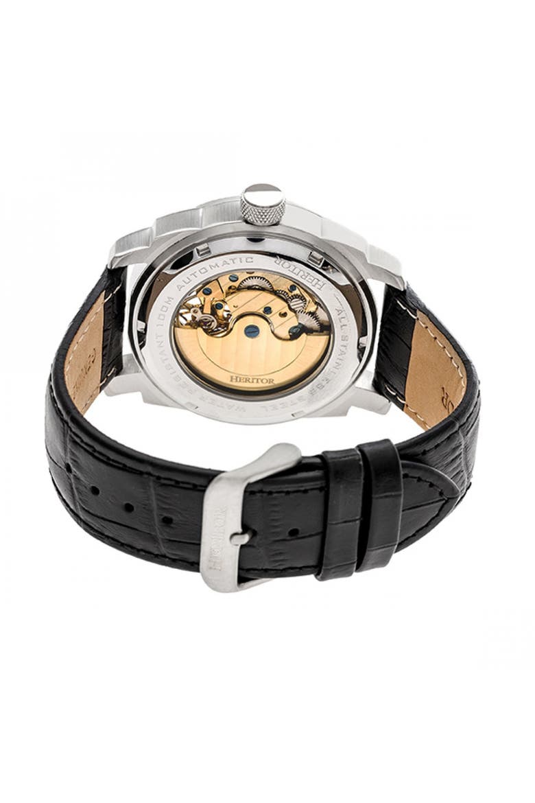 Helmsley Semi-Skeleton Bracelet Watch, Alternate, color, Silver/White