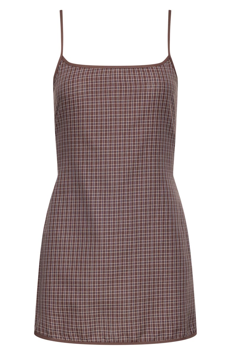 LIONESS Voyage Check Minidress, Alternate, color, Chocolate Plaid