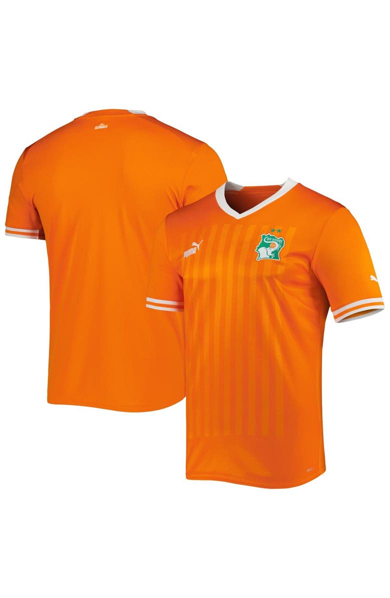 PUMA Men's Puma Orange Ivory Coast National Team 2022/23 Home Replica Jersey, Main, color, 