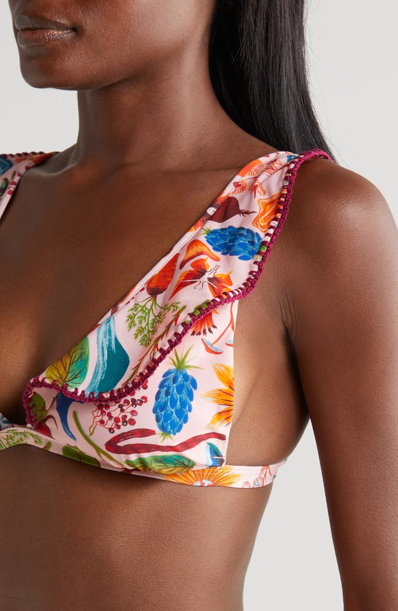 FARM Rio Bright Farm Linen Blend Bikini Top, Alternate, color,