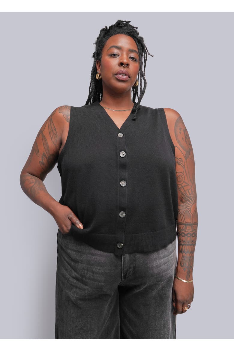 The Everyday Sweater Vest, Alternate, color, BLACK