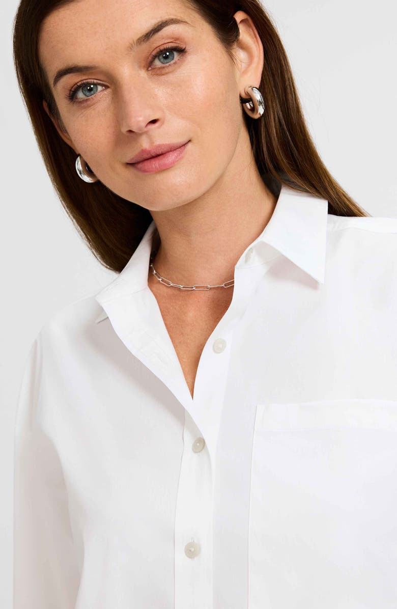 Foxcroft Marina Button-Up Shirt, Alternate, color, White