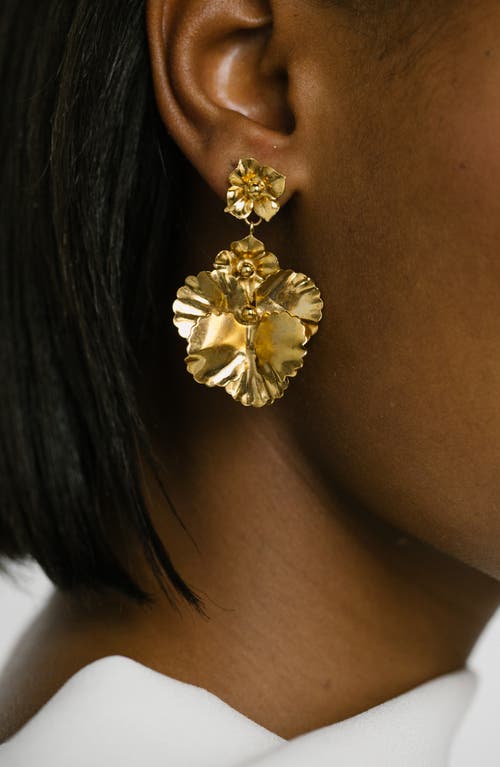 Jennifer Behr Samara Flower Drop Earrings In Gold
