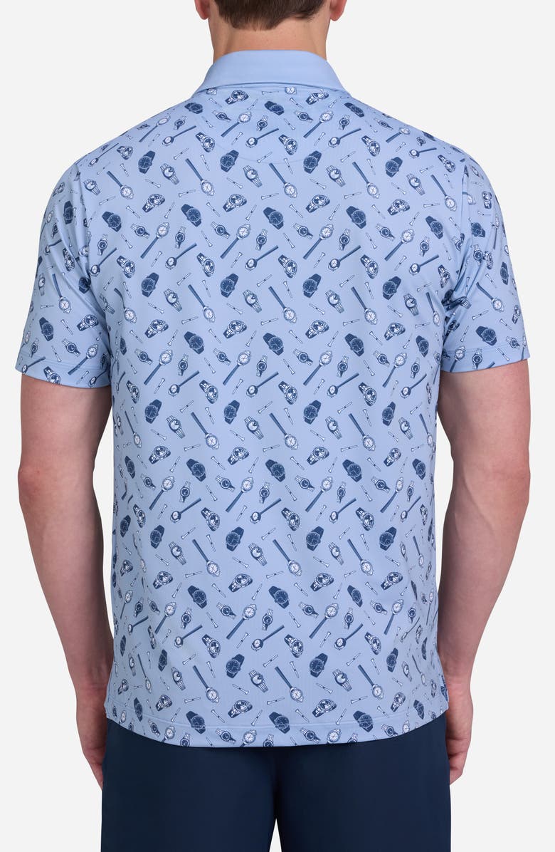 Bad Birdie Pace Setter Watch Print Performance Golf Polo, Alternate, color, Pace Setter