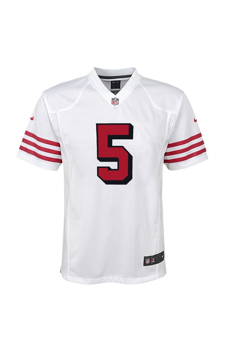 Nike Youth Nike Trey Lance White San Francisco 49ers Game Jersey, Alternate, color, 